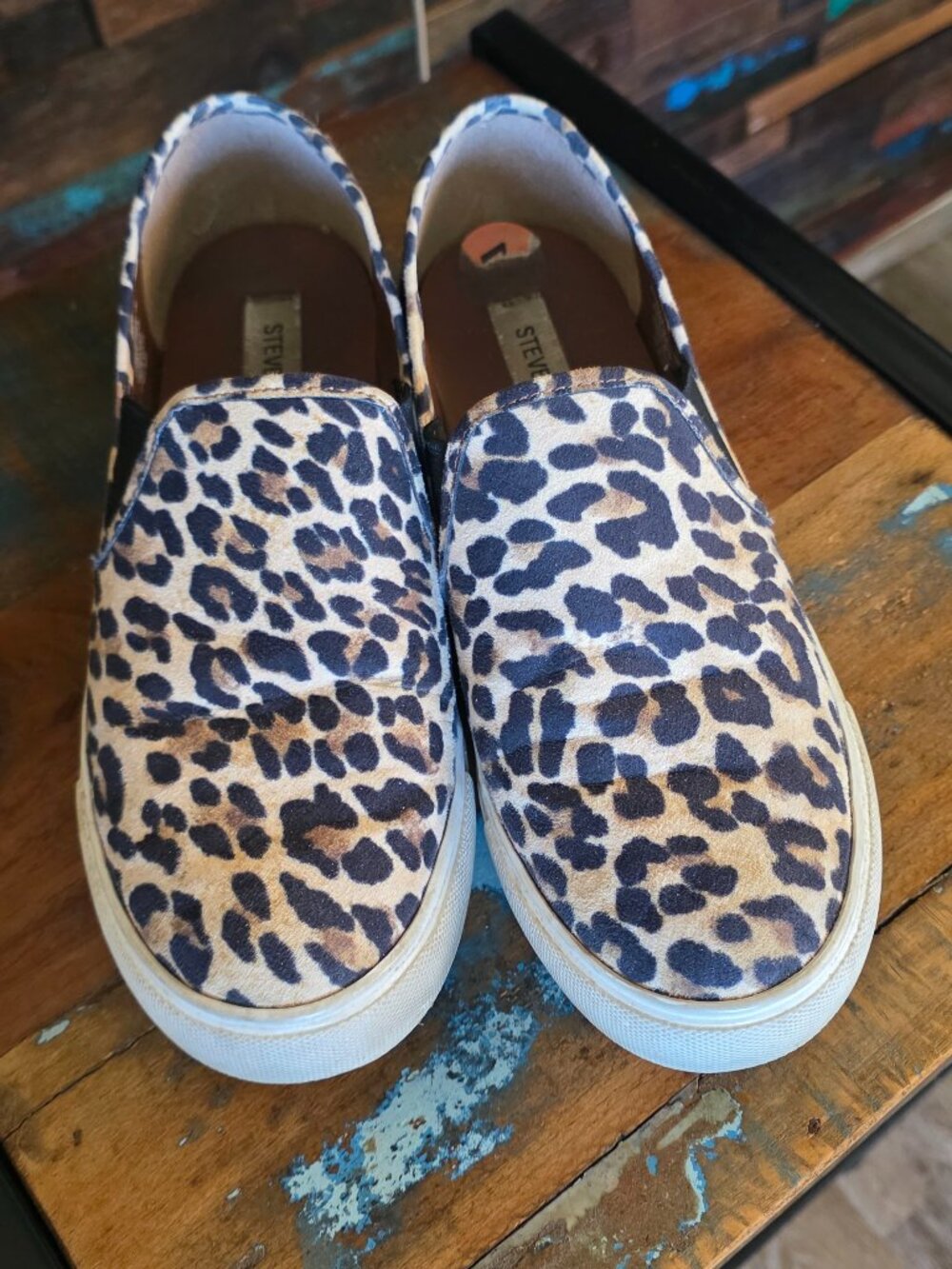 Steve Madden leopard print slip-on sneakers, GUC, size 7